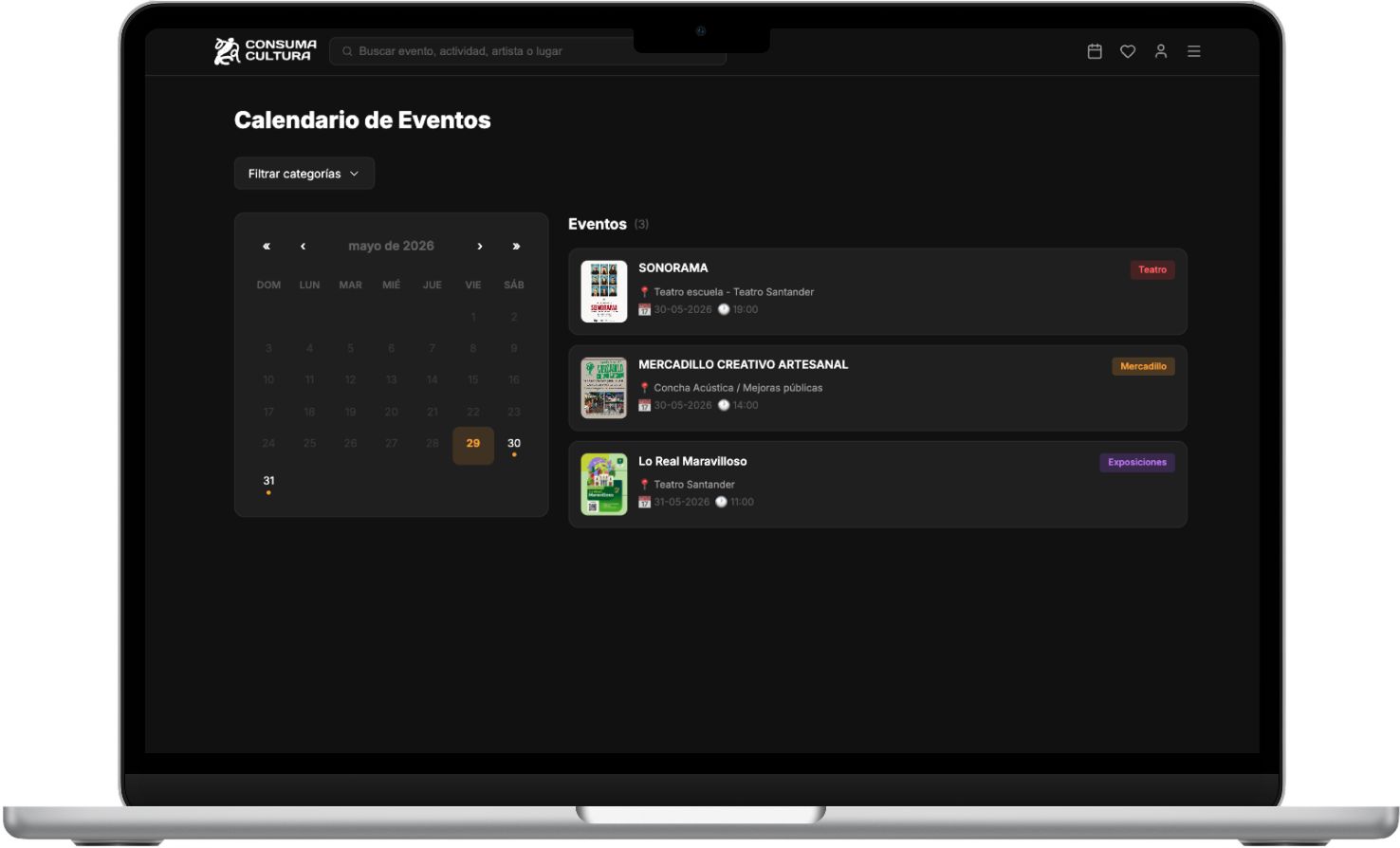 Calendario — desktop