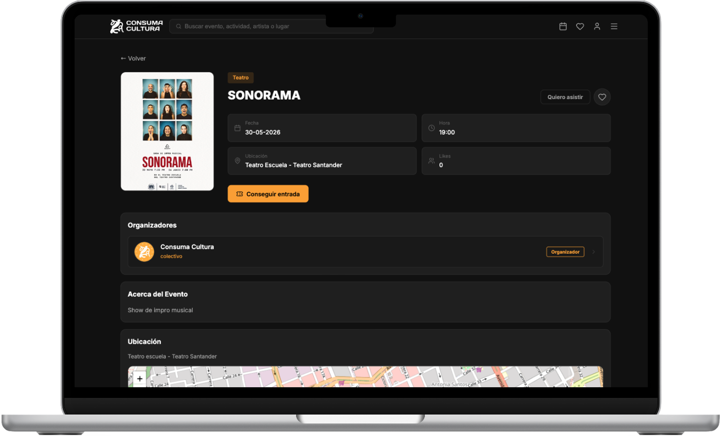 Evento — desktop